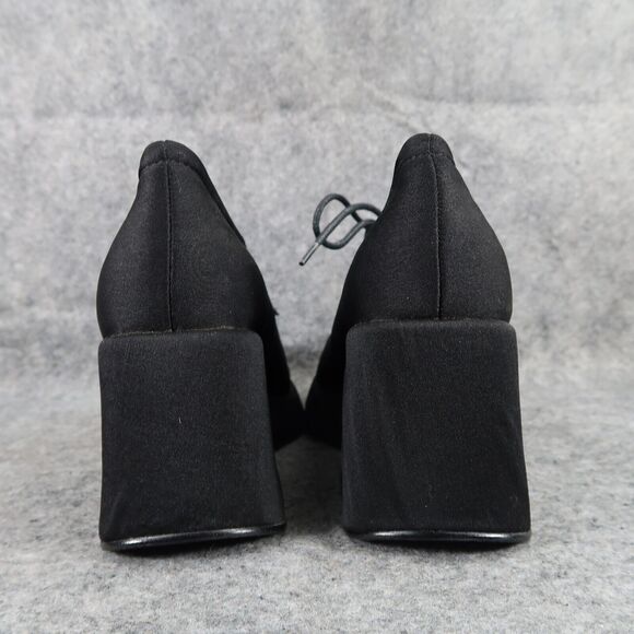 Edward Paul Shoes Women 8.5 Wedge Oxford Fashion Platform Lace Up Academia Black - Picture 6 of 16